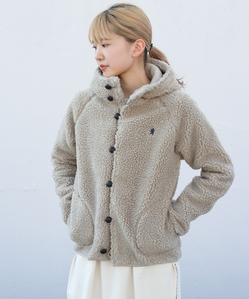 GYMPHLEX(ジムフレックス)の「Gymphlex/ジムフレックス ボアフーデッドジャケット BOA HOODED JACKET J-1185 BOA(ブルゾン・レディース・ネイビー/ライトベージュ/ヘザーグレー・16)」の15枚目の写真
