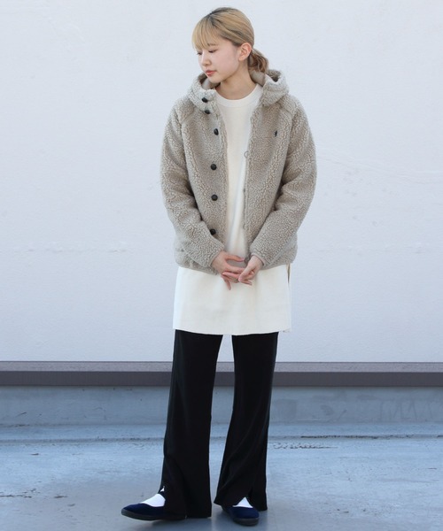 GYMPHLEX(ジムフレックス)の「Gymphlex/ジムフレックス ボアフーデッドジャケット BOA HOODED JACKET J-1185 BOA(ブルゾン・レディース・ネイビー/ライトベージュ/ヘザーグレー・16)」の18枚目の写真