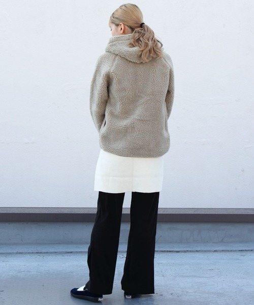 GYMPHLEX(ジムフレックス)の「Gymphlex/ジムフレックス ボアフーデッドジャケット BOA HOODED JACKET J-1185 BOA(ブルゾン・レディース・ネイビー/ライトベージュ/ヘザーグレー・16)」の20枚目の写真