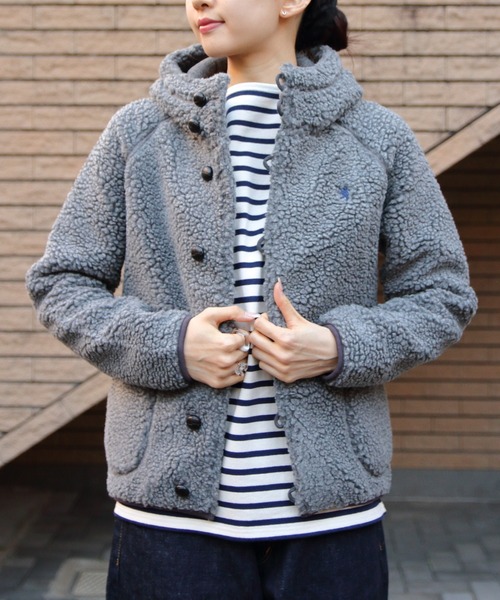 GYMPHLEX(ジムフレックス)の「Gymphlex/ジムフレックス ボアフーデッドジャケット BOA HOODED JACKET J-1185 BOA(ブルゾン・レディース・ネイビー/ライトベージュ/ヘザーグレー・16)」の22枚目の写真