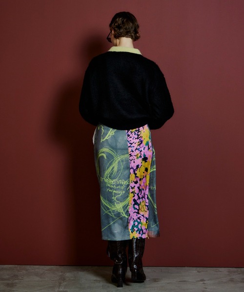 MAISON SPECIAL(メゾンスペシャル)の「Drawing Scarf Skirt/ドローイングスカーフスカート(スカート・レディース・ブラック/マルチ・36/38)」の12枚目の写真