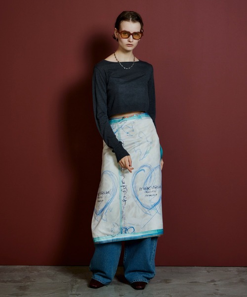 MAISON SPECIAL(メゾンスペシャル)の「Drawing Scarf Skirt/ドローイングスカーフスカート(スカート・レディース・ブラック/マルチ・36/38)」の13枚目の写真