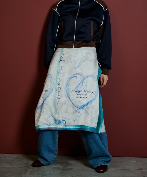 MAISON SPECIAL(メゾンスペシャル)の「Drawing Scarf Skirt/ドローイングスカーフスカート(スカート・レディース・ブラック/マルチ・36/38)」の16枚目の写真