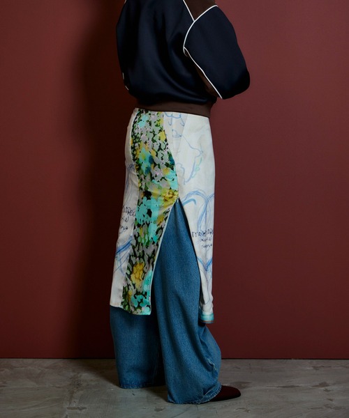 MAISON SPECIAL(メゾンスペシャル)の「Drawing Scarf Skirt/ドローイングスカーフスカート(スカート・レディース・ブラック/マルチ・36/38)」の19枚目の写真