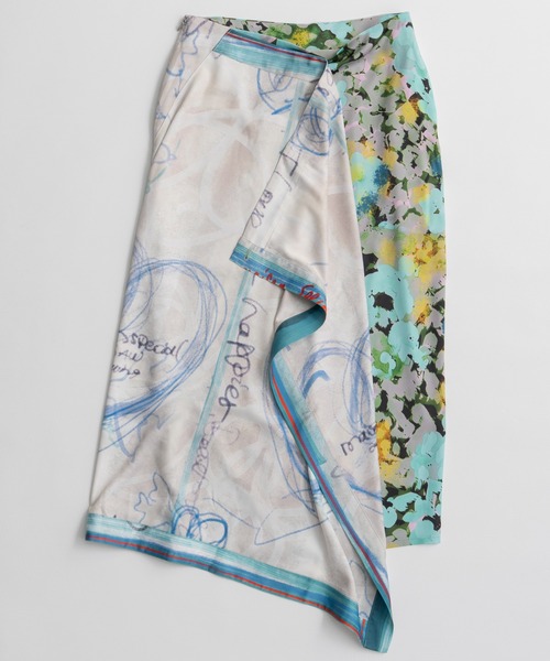 MAISON SPECIAL(メゾンスペシャル)の「Drawing Scarf Skirt/ドローイングスカーフスカート(スカート・レディース・ブラック/マルチ・36/38)」の20枚目の写真