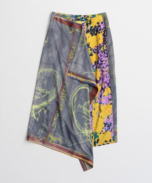 MAISON SPECIAL(メゾンスペシャル)の「Drawing Scarf Skirt/ドローイングスカーフスカート(スカート・レディース・ブラック/マルチ・36/38)」の21枚目の写真