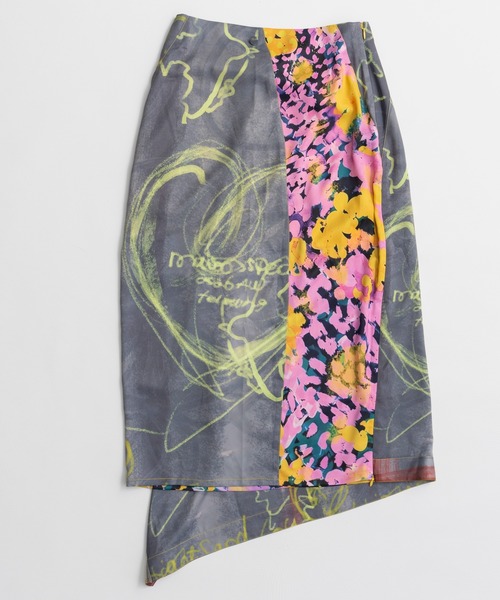 MAISON SPECIAL(メゾンスペシャル)の「Drawing Scarf Skirt/ドローイングスカーフスカート(スカート・レディース・ブラック/マルチ・36/38)」の22枚目の写真