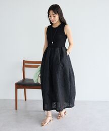カット×フクレジャガードフレアワンピース