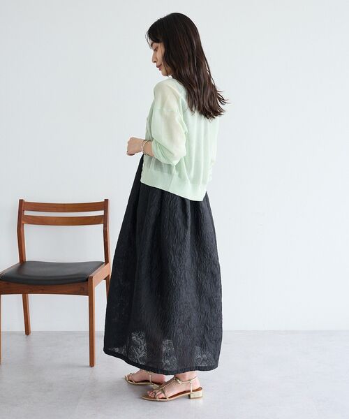 CRAFT STANDARD BOUTIQUE（クラフトスタンダードブティック）の「カット×フクレジャガードフレアワンピース（ワンピース・レディース・オリーブ/ブラック/ホワイト・M/L）」の19枚目の写真