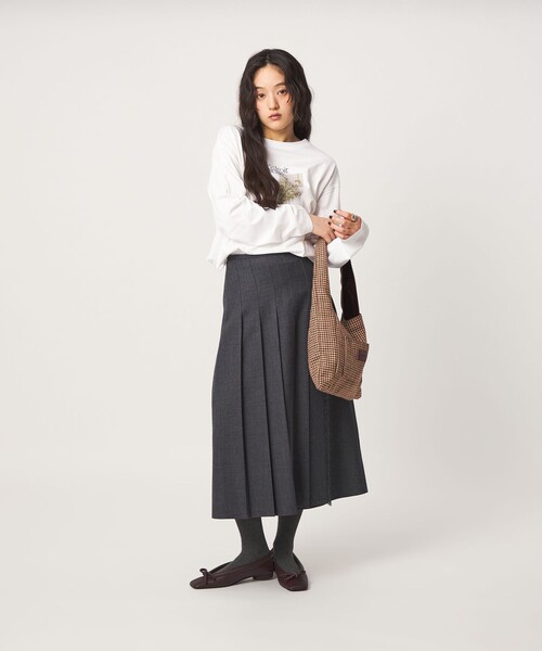 green label relaxing(グリーンレーベルリラクシング)の「<CLANATE>リバーシル バッグ(無地/チェック)(ショルダーバッグ・レディース・ネイビー/ワインレッド・FREE)」の6枚目の写真