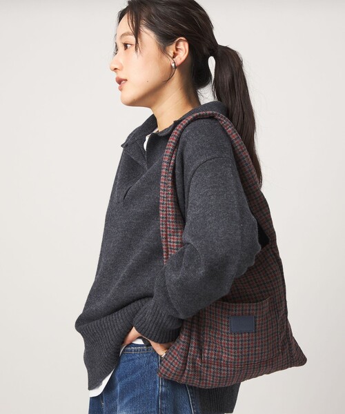 green label relaxing(グリーンレーベルリラクシング)の「<CLANATE>リバーシル バッグ(無地/チェック)(ショルダーバッグ・レディース・ネイビー/ワインレッド・FREE)」の10枚目の写真