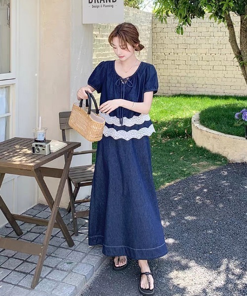 FAVORITO(ファヴォリート)の「デニムトップススカートセットアップ(セットアップ・レディース・ブルー・XL/L/M/S)」の2枚目の写真