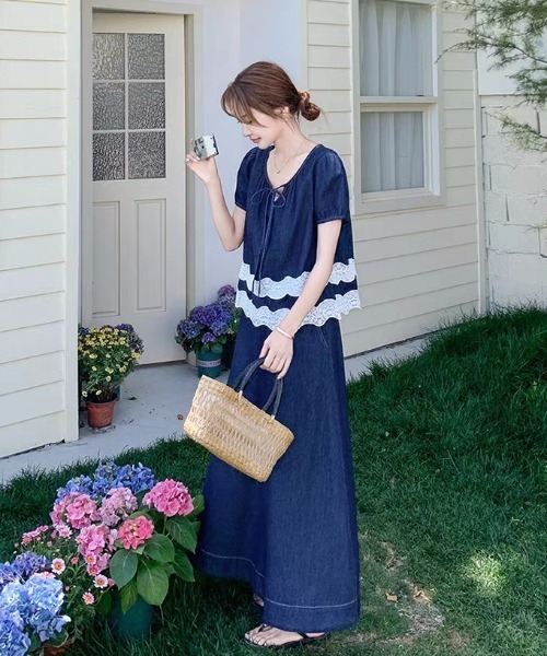 FAVORITO(ファヴォリート)の「デニムトップススカートセットアップ(セットアップ・レディース・ブルー・XL/L/M/S)」の5枚目の写真