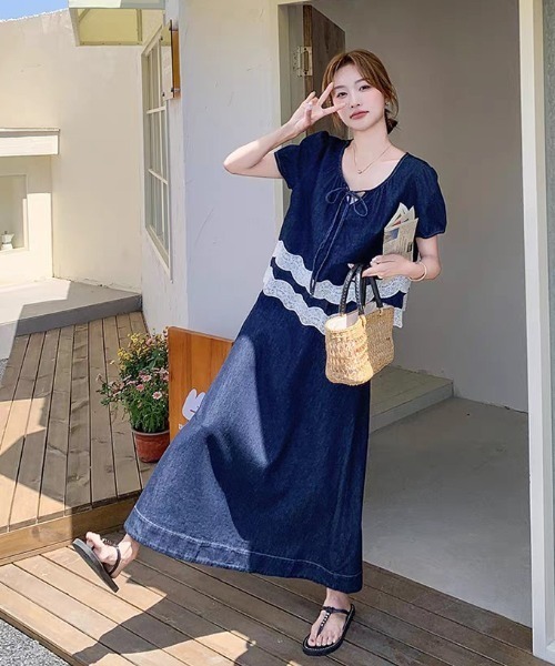 FAVORITO(ファヴォリート)の「デニムトップススカートセットアップ(セットアップ・レディース・ブルー・XL/L/M/S)」の7枚目の写真