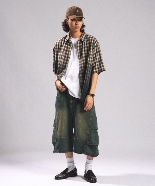 RAGEBLUE(レイジブルー)の「GRADATION CHECK OVERSIZED SHIRTS/グラデーションチェック/オーバーサイズシャツ(シャツ/ブラウス・メンズ・ブラウン系その他/ブラック系その他/ブルー系その他・LARGE/MEDIUM)」の5枚目の写真
