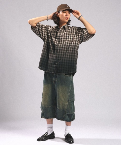 RAGEBLUE(レイジブルー)の「GRADATION CHECK OVERSIZED SHIRTS/グラデーションチェック/オーバーサイズシャツ(シャツ/ブラウス・メンズ・ブラウン系その他/ブラック系その他/ブルー系その他・LARGE/MEDIUM)」の8枚目の写真