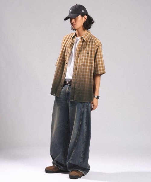 RAGEBLUE(レイジブルー)の「GRADATION CHECK OVERSIZED SHIRTS/グラデーションチェック/オーバーサイズシャツ(シャツ/ブラウス・メンズ・ブラウン系その他/ブラック系その他/ブルー系その他・LARGE/MEDIUM)」の12枚目の写真