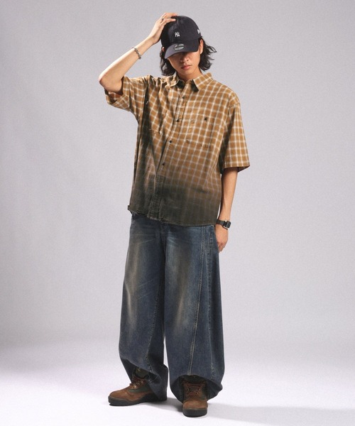 RAGEBLUE(レイジブルー)の「GRADATION CHECK OVERSIZED SHIRTS/グラデーションチェック/オーバーサイズシャツ(シャツ/ブラウス・メンズ・ブラウン系その他/ブラック系その他/ブルー系その他・LARGE/MEDIUM)」の13枚目の写真