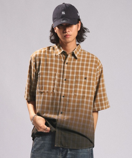 RAGEBLUE(レイジブルー)の「GRADATION CHECK OVERSIZED SHIRTS/グラデーションチェック/オーバーサイズシャツ(シャツ/ブラウス・メンズ・ブラウン系その他/ブラック系その他/ブルー系その他・LARGE/MEDIUM)」の15枚目の写真
