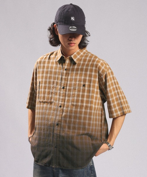 RAGEBLUE(レイジブルー)の「GRADATION CHECK OVERSIZED SHIRTS/グラデーションチェック/オーバーサイズシャツ(シャツ/ブラウス・メンズ・ブラウン系その他/ブラック系その他/ブルー系その他・LARGE/MEDIUM)」の16枚目の写真