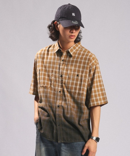 RAGEBLUE(レイジブルー)の「GRADATION CHECK OVERSIZED SHIRTS/グラデーションチェック/オーバーサイズシャツ(シャツ/ブラウス・メンズ・ブラウン系その他/ブラック系その他/ブルー系その他・LARGE/MEDIUM)」の17枚目の写真