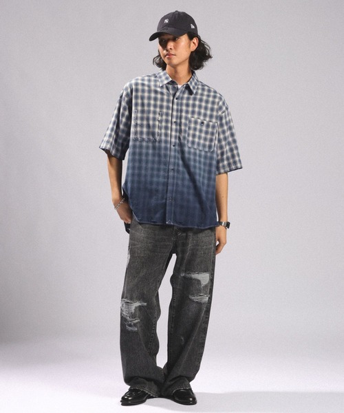 RAGEBLUE(レイジブルー)の「GRADATION CHECK OVERSIZED SHIRTS/グラデーションチェック/オーバーサイズシャツ(シャツ/ブラウス・メンズ・ブラウン系その他/ブラック系その他/ブルー系その他・LARGE/MEDIUM)」の19枚目の写真