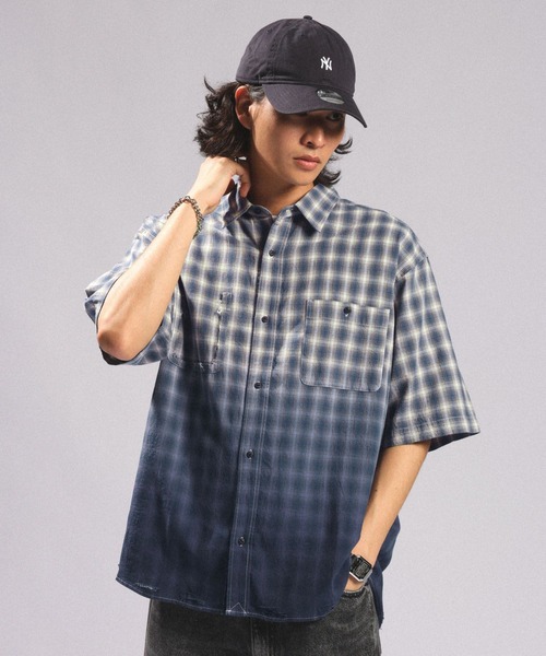RAGEBLUE(レイジブルー)の「GRADATION CHECK OVERSIZED SHIRTS/グラデーションチェック/オーバーサイズシャツ(シャツ/ブラウス・メンズ・ブラウン系その他/ブラック系その他/ブルー系その他・LARGE/MEDIUM)」の20枚目の写真
