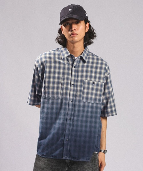 RAGEBLUE(レイジブルー)の「GRADATION CHECK OVERSIZED SHIRTS/グラデーションチェック/オーバーサイズシャツ(シャツ/ブラウス・メンズ・ブラウン系その他/ブラック系その他/ブルー系その他・LARGE/MEDIUM)」の22枚目の写真