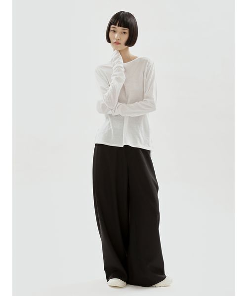 emmi（エミ）の「emmiロゴゴムジャガードタックパンツ（その他パンツ・レディース・イエロー/ブラウン/ブラック・1/0）」の9枚目の写真