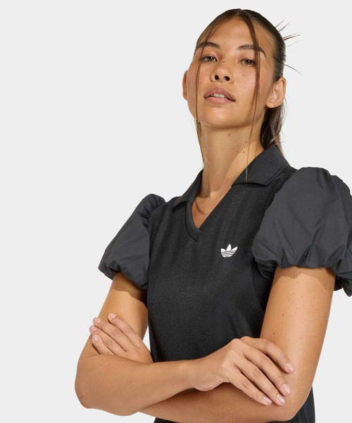 adidas(アディダス)の「バルーンスリーブ付きワンピース / アディダスオリジナルス adidas Originals(ワンピース・レディース・ブラック・SMALL/X-LARGE/XX-LARGE/LARGE/MEDIUM)」の3枚目の写真