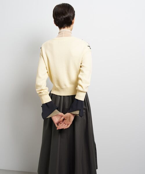 LANVIN en Bleu(ランバンオンブルー)の「エンブロイダリーニットカーディガン(カーディガン/ボレロ・レディース・ブラウン/オフホワイト・38)」の8枚目の写真