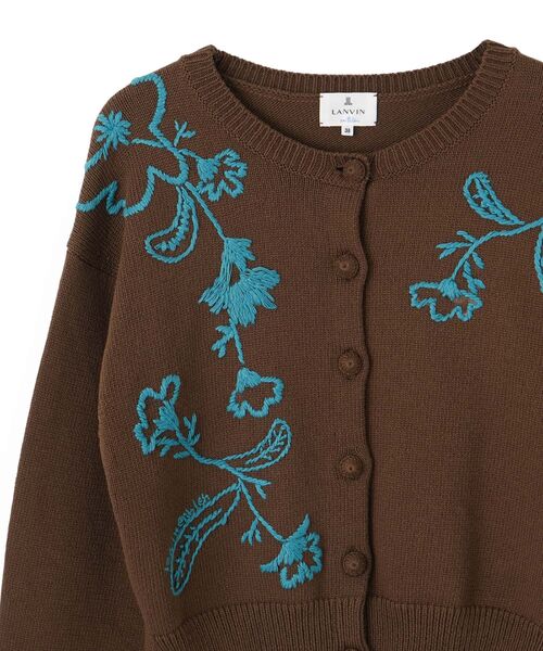 LANVIN en Bleu(ランバンオンブルー)の「エンブロイダリーニットカーディガン(カーディガン/ボレロ・レディース・ブラウン/オフホワイト・38)」の13枚目の写真