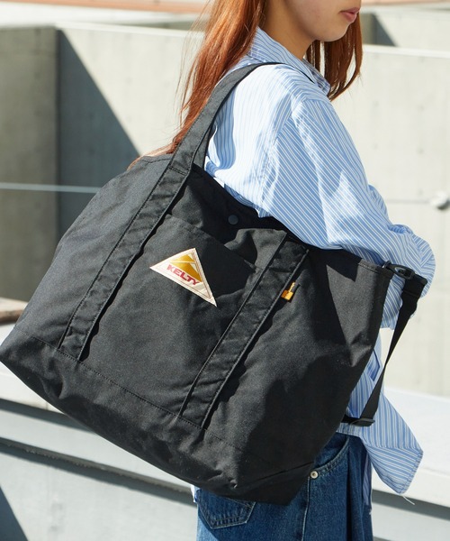 KELTY（ケルティ）の「KELTY/ケルティ NYLON TOTE 2M（トートバッグ・メンズ・ブラック/タン・FREE）」の2枚目の写真