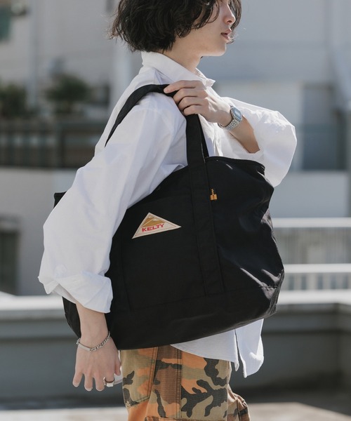KELTY（ケルティ）の「KELTY/ケルティ NYLON TOTE 2M（トートバッグ・メンズ・ブラック/タン・FREE）」の7枚目の写真