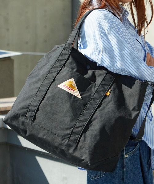 KELTY（ケルティ）の「KELTY/ケルティ NYLON TOTE 2M（トートバッグ・メンズ・ブラック/タン・FREE）」の6枚目の写真
