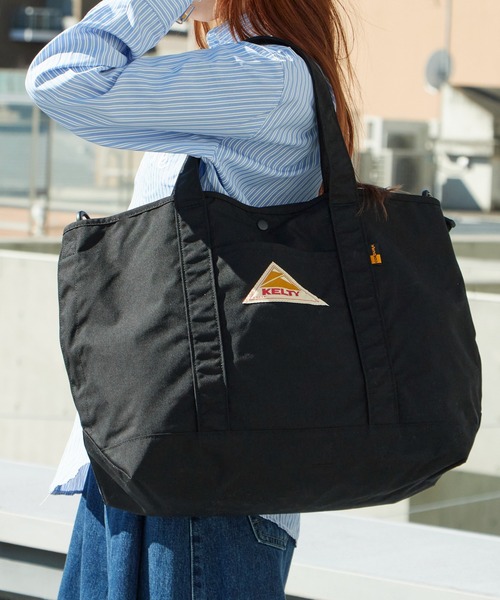 KELTY（ケルティ）の「KELTY/ケルティ NYLON TOTE 2M（トートバッグ・メンズ・ブラック/タン・FREE）」の5枚目の写真