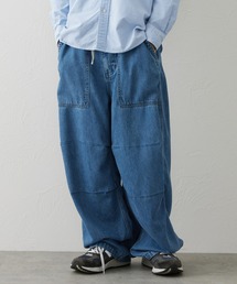 EDWIN SUNDAY JEANS デニムベイカーバレルパンツ/ワイドデニムパンツ【吸湿/速乾】