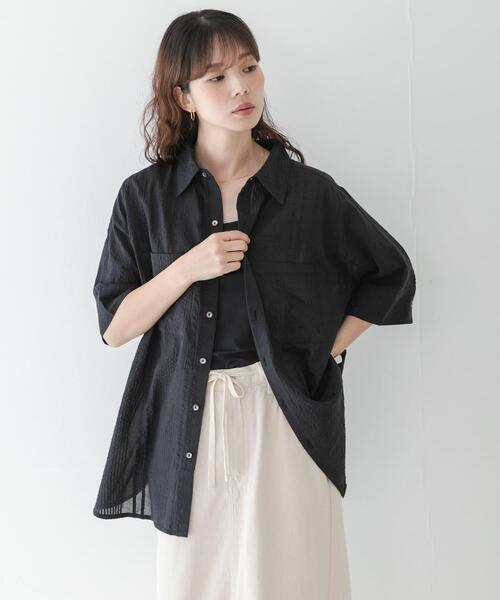 URBAN RESEARCH Sonny Label(アーバンリサーチサニーレーベル)の「コットンサッカーオーバーシャツ(シャツ/ブラウス・レディース・ホワイト/ブラック/ライトピンク・FREE)」の22枚目の写真