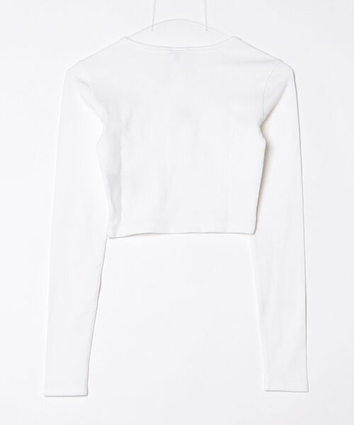 adidas（アディダス）の「エッセンシャルズ リブ クロップド 長袖Tシャツ / ロンT / アディダスオリジナルス adidas Originals（Tシャツ/カットソー・レディース・ホワイト・LARGE/3XL/XX-LARGE/X-SMALL/SMALL/MEDIUM/X-LARGE）」の6枚目の写真