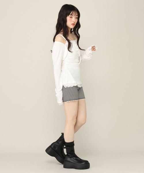 Heather（ヘザー）の「レース付きタイトカットショートパンツ　1057348（その他パンツ・レディース・グレー系その他/ブラック系その他/ブラック・FREE）」の6枚目の写真