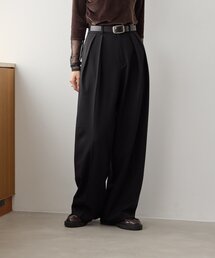 gemeil（ジェムイル）の「【8/23(日) ZOZO先行予約 / Yukina×Ayaka企画】 タックワイドパンツ(MA-002)（スラックス）」