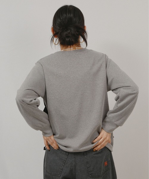 palm RICHE(ポームリシュ)の「フリルドッキングT(Tシャツ/カットソー・レディース・オフホワイト/ブラック/グレー・M)」の11枚目の写真