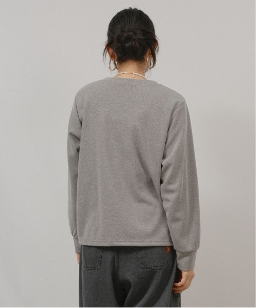 palm RICHE(ポームリシュ)の「フリルドッキングT(Tシャツ/カットソー・レディース・オフホワイト/ブラック/グレー・M)」の9枚目の写真