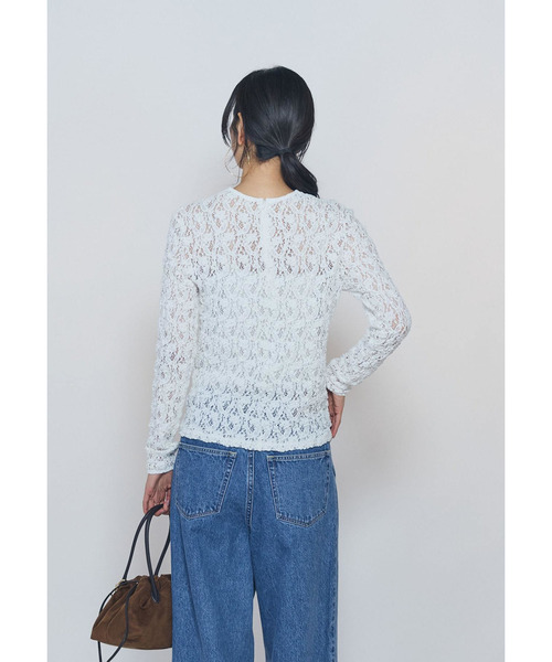 1er Arrondissement（プルミエアロンディスモン）の「ストレッチレースプルオーバー（Tシャツ/カットソー・レディース・ブラック系その他3/オフホワイト・FREE）」の5枚目の写真