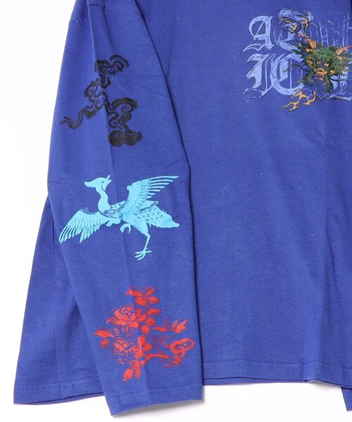 Desigual(デシグアル)の「ドラゴン刺繍プリント長袖プルオーバー(Tシャツ/カットソー・メンズ・ブルー・S/M/L/XL)」の2枚目の写真