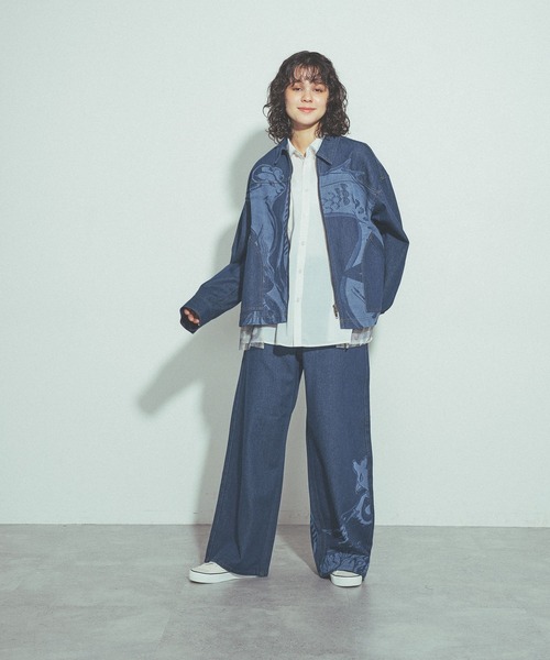 niko and...(ニコアンド)の「モチーフデニムブルゾン by MAO KAWASAKI(ブルゾン・レディース・ライトブルー/ブルー・MEDIUM/LARGE)」の18枚目の写真