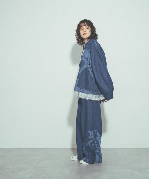 niko and...(ニコアンド)の「モチーフデニムブルゾン by MAO KAWASAKI(ブルゾン・レディース・ライトブルー/ブルー・MEDIUM/LARGE)」の20枚目の写真