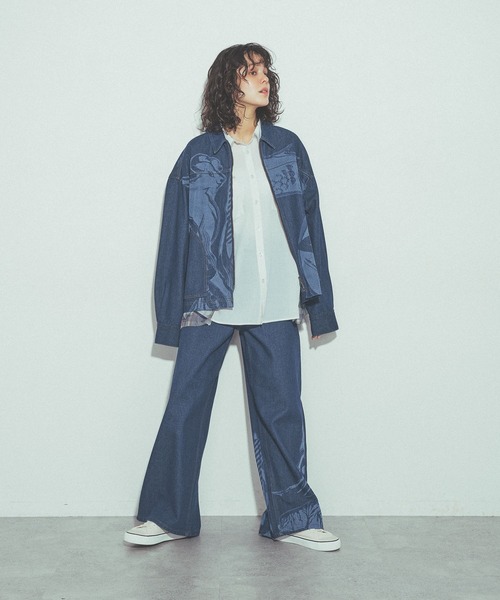 niko and...(ニコアンド)の「モチーフデニムブルゾン by MAO KAWASAKI(ブルゾン・レディース・ライトブルー/ブルー・MEDIUM/LARGE)」の17枚目の写真