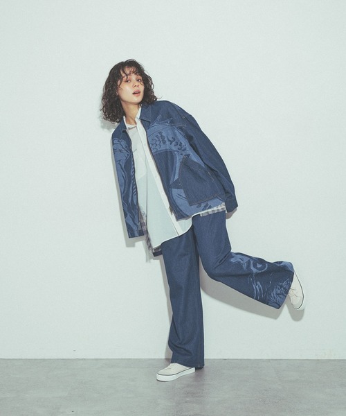 niko and...(ニコアンド)の「モチーフデニムブルゾン by MAO KAWASAKI(ブルゾン・レディース・ライトブルー/ブルー・MEDIUM/LARGE)」の8枚目の写真