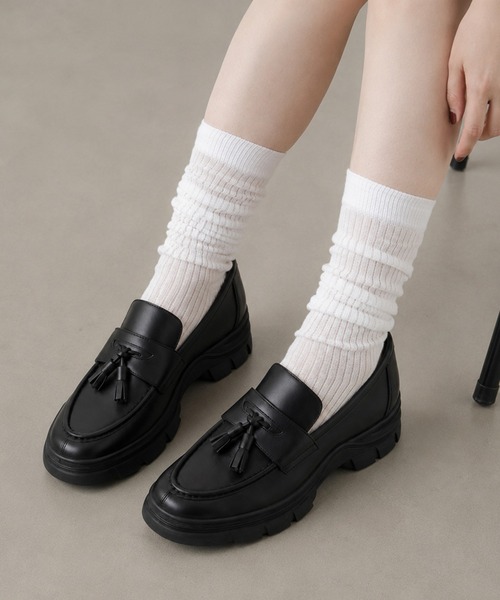 coca(ANDEX shoes product)(コカ)の「軽量 厚底 トラックソールローファー(ローファー・レディース・ブラック・SMALL/MEDIUM/LARGE)」の5枚目の写真